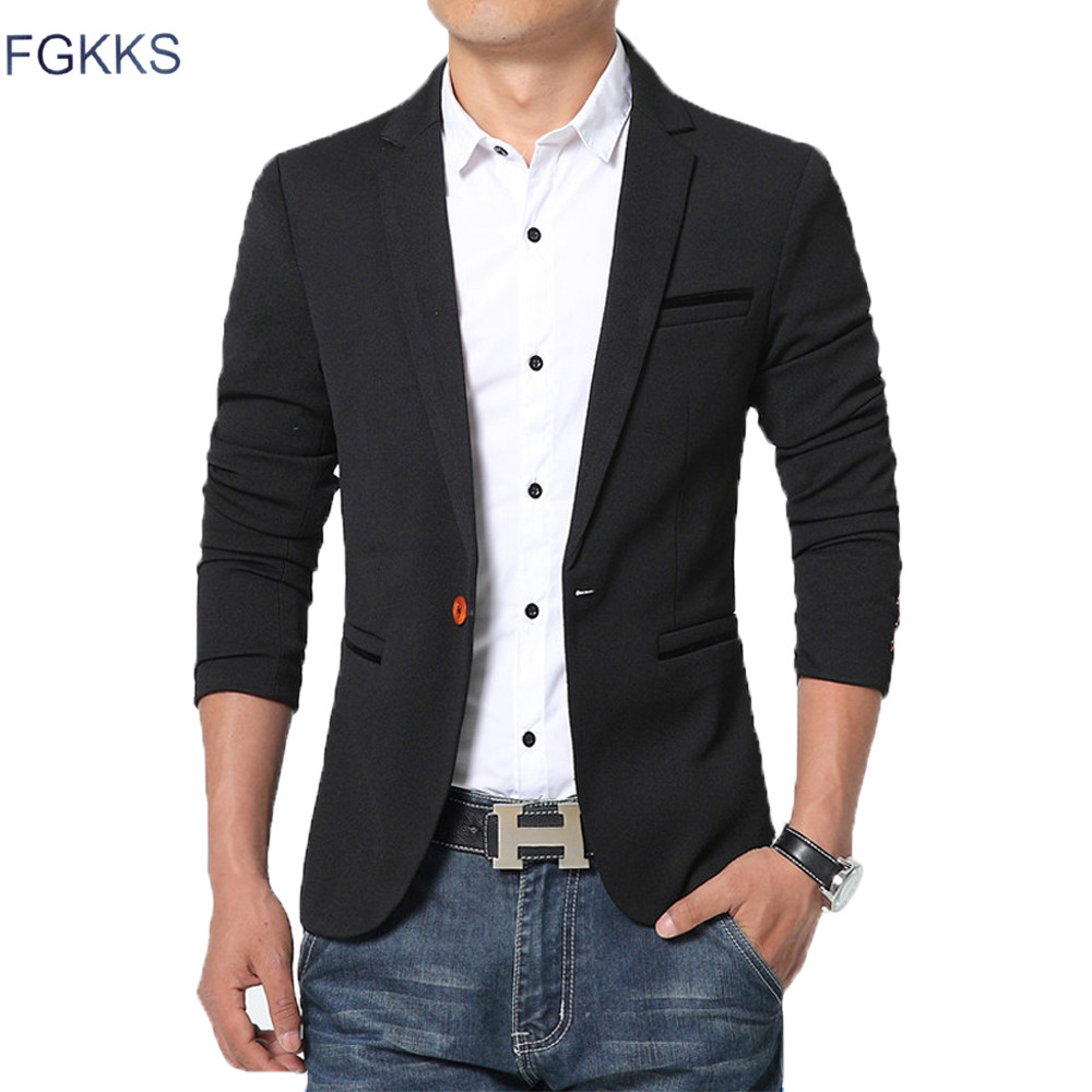Fgkks Áo Blazer Nam sang trọng Hàng Mới Về Áo Blazer Nam mỏng vừa vặn thương hiệu thời trang mùa thu mới cho nam Áo Blazer Nam