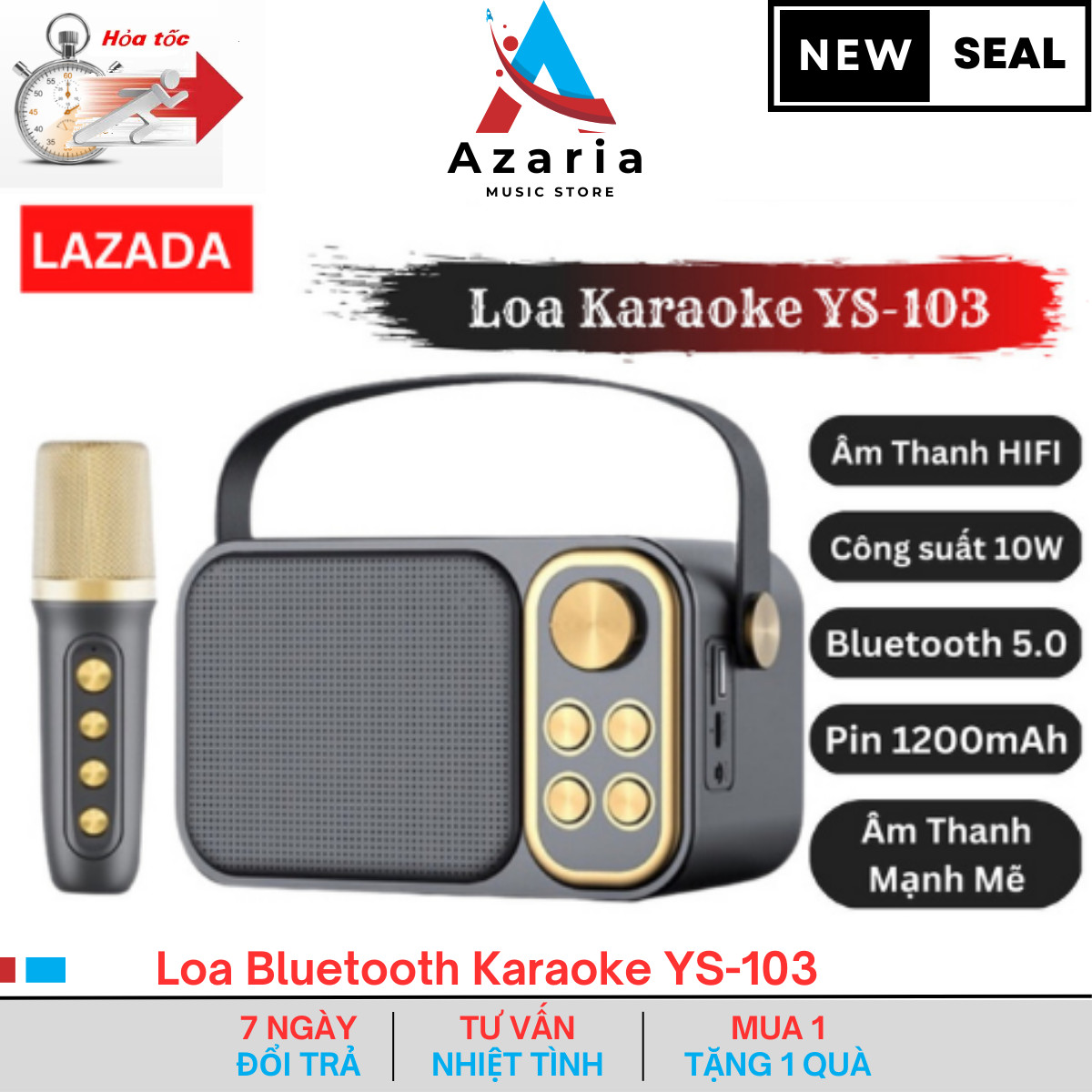 Loa hát karaoke mini ys-103 , loa bluetooth karaoke ys-103 kèm mic , hỗ trợ tune chỉnh giọng hát karaoke , âm thanh mạnh mẽ .