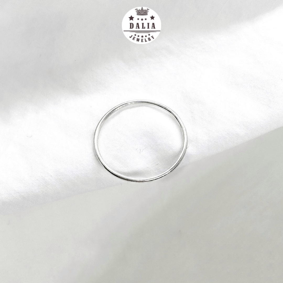 Nhẫn bạc ta DaLiA Jewelry tròn trơn basic