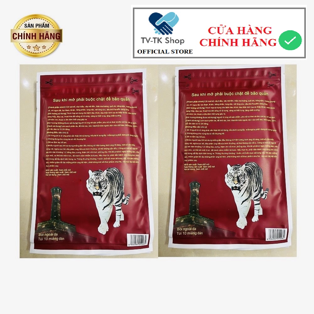 Túi 20 miếng cao dán xương cốt vạn kim - mẫu mới