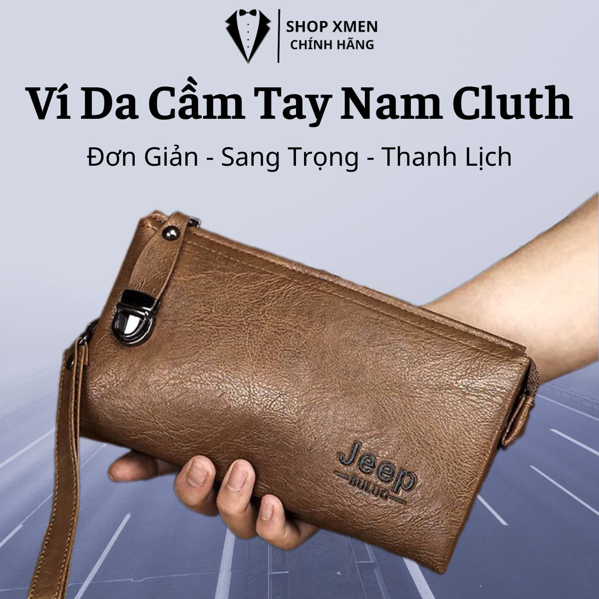 Ví da cầm tay cluth kiểu dáng đơn giản sang trọng thanh lịch cho nam t39