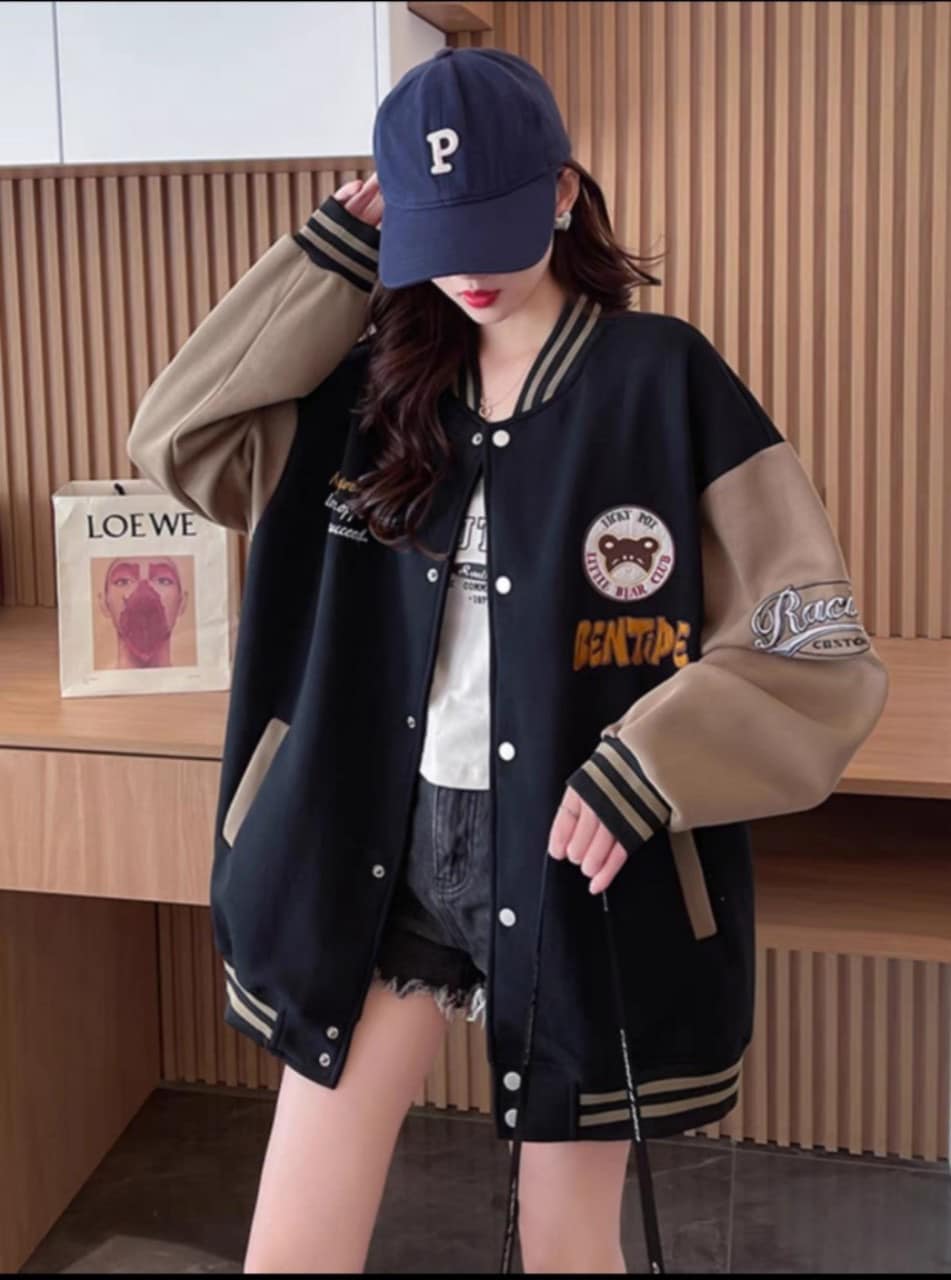 Áo Khoác Bomber Nỉ Nam Nữ Unisex Form Rộng Chất Bao Đẹp Dày Dặn Thời Trang Thu Đông Oversize, Áo khoác ngoài - 1989