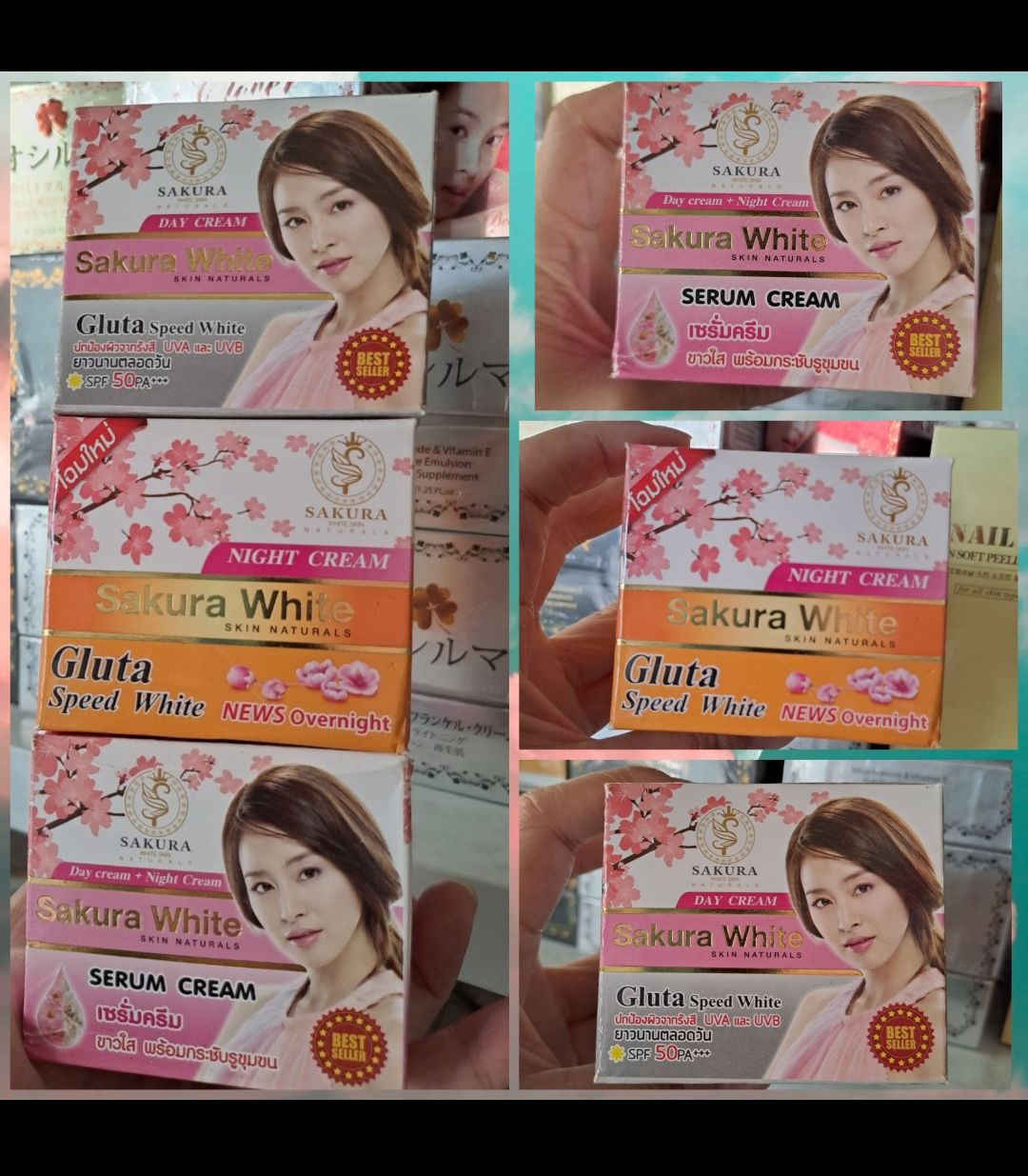 Kem nám dưỡng trắng da cao cấp Sakura White - Gluta Speed White Cream Thái Lan