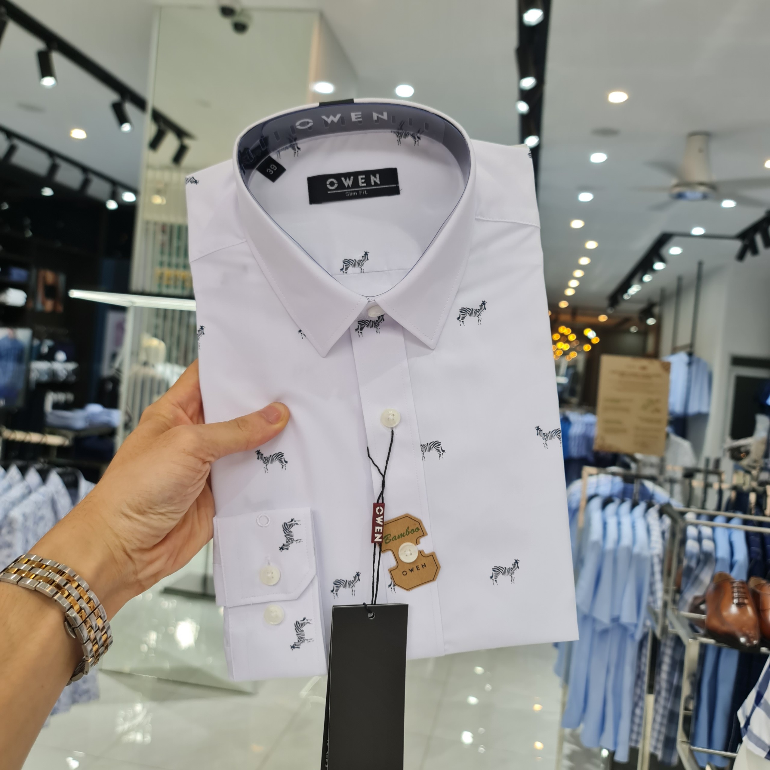 OWEN - (FREESHIP) Áo Sơ mi dài tay nam Owen dáng Slimfit - Mã AS22650D - OWEN Flagship Store