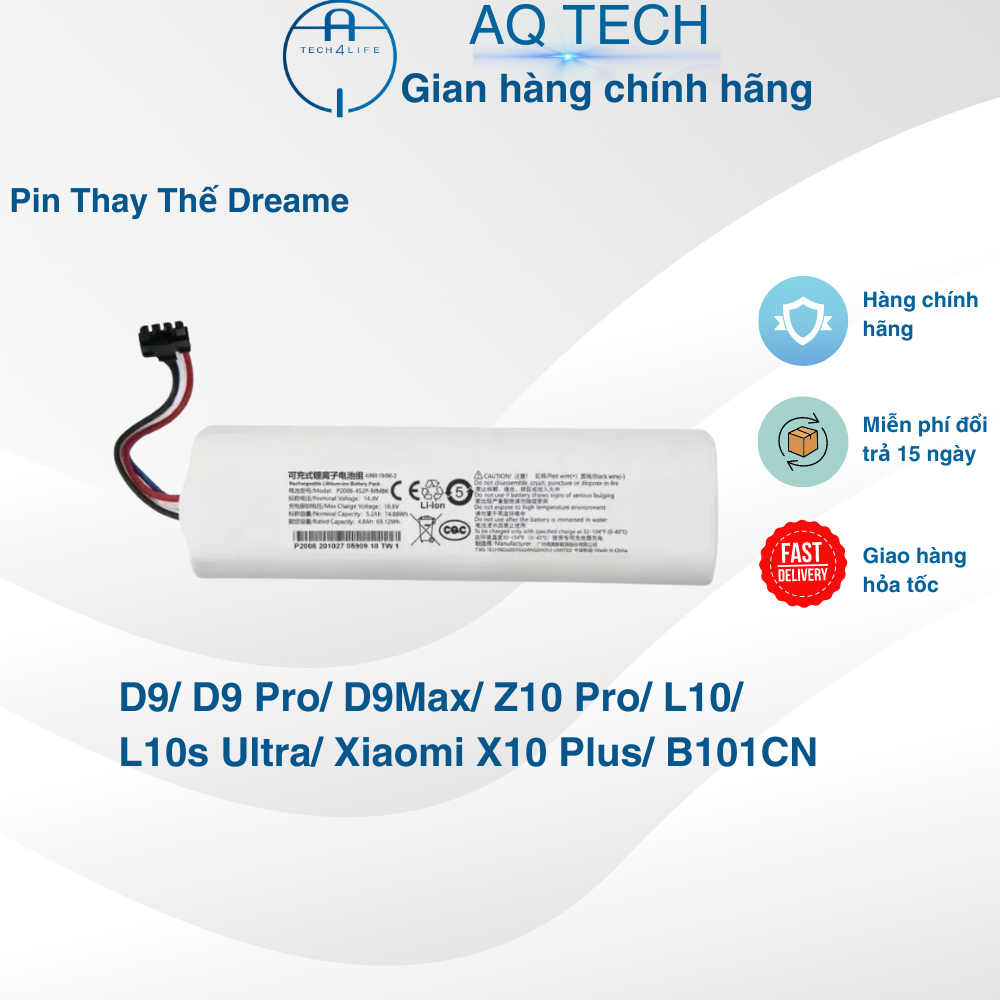 Pin Robot hút bụi Dreame D9/D9 Pro/D9Max/ Z10 Pro/ L10/ L10s Ultra