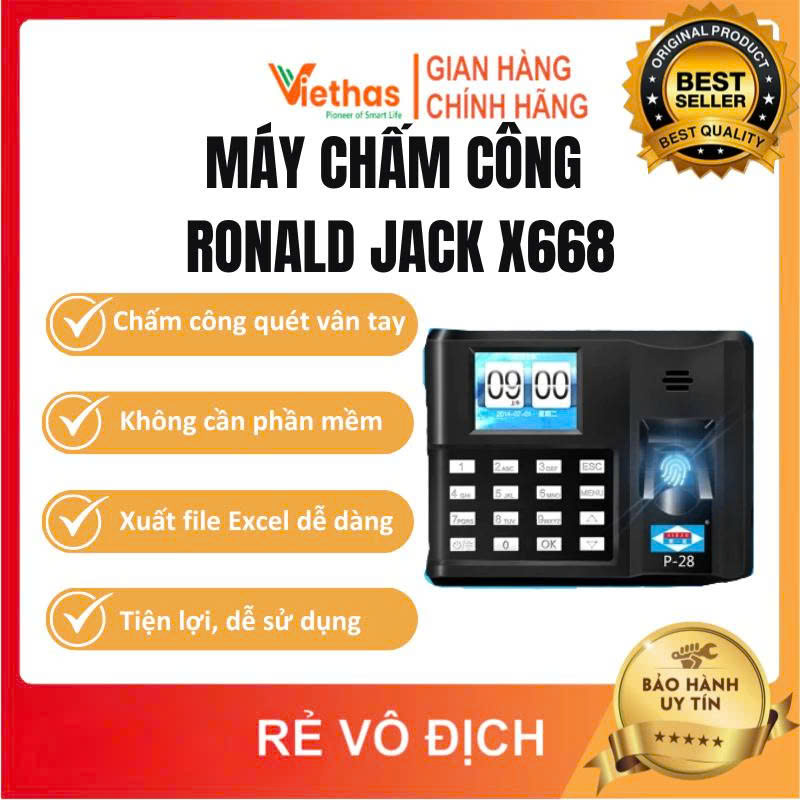Máy chấm công quét vân tay không dùng phần mềm hitech x668
