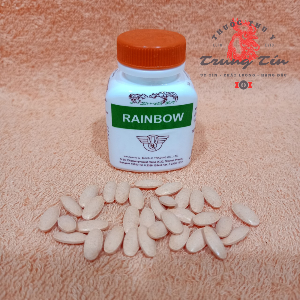 RAINBOW thuốc nuôi gà tơ (nhanh tới đá , nhanh lên bo) 1 hủ / 100 viên , thuốc gà đá , thuoc ga