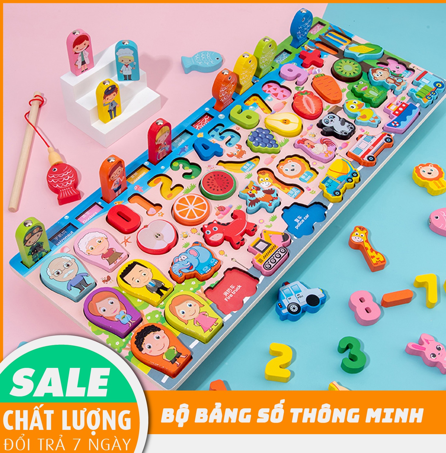 Đồ chơi cho bé, Bộ bảng số thông minh cho bé, bộ bảng số thông minh hình con vật, chữ số,Lemengkeku-Đồ Chơi Câu Cá Trí Tuệ 63 Chi Tiết Cho Bé, Đồ Chơi Phát Triển Trí Thông Minh, Dành Cho Bé Từ 2 Tuổi