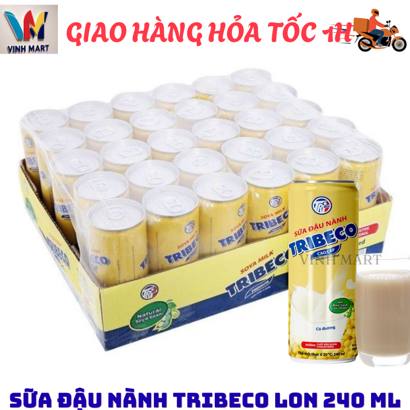 [ CHỈ GIAO CHO ĐƠN HỎA TỐC Ở HCM ]  Tribeco Sữa Đậu Nành Lon 1 Thùng 30 Lon 240 ml