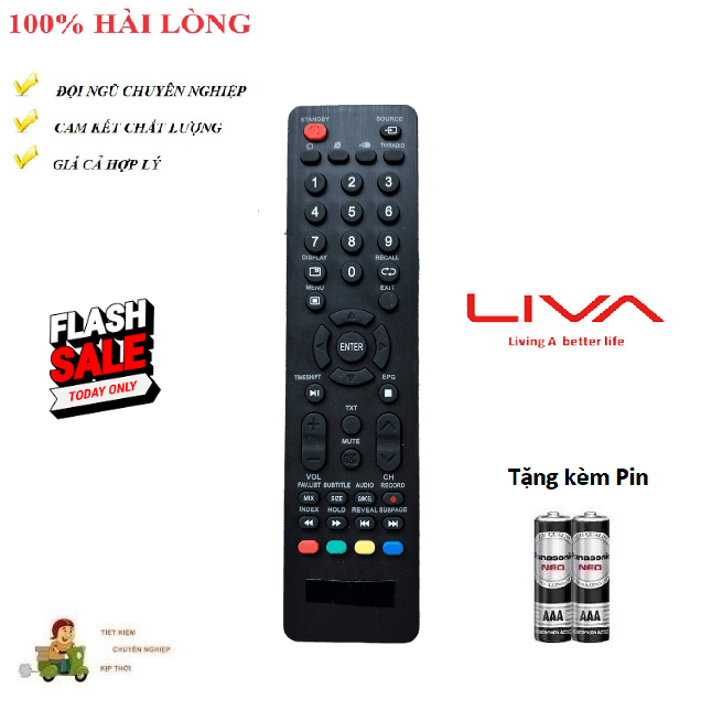 Remote điều khiển tv liva mẫu 2 lcd/led/smarttv hàng chính hãng theo tv 100% tặng kèm pin