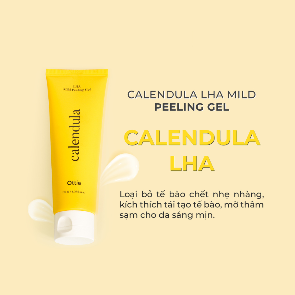 Tẩy tế bào chết lha ottie calendula lha mild peeling gel tẩy tế bào chết ottie hoa cúc dịu nhẹ 120ml
