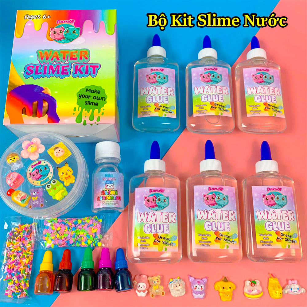 Bộ Kit Làm Slime Nước11 Món Đầy Đủ Màu Được Tự Chọn