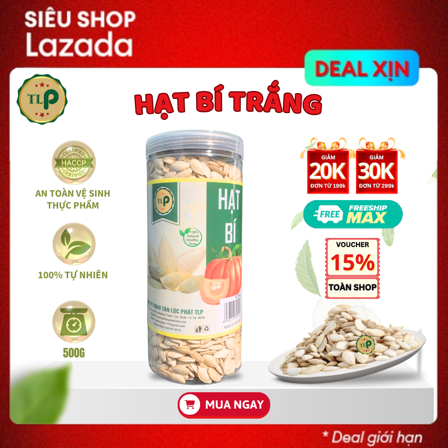 Hạt bí trắng tân lộc phát - hũ 500g