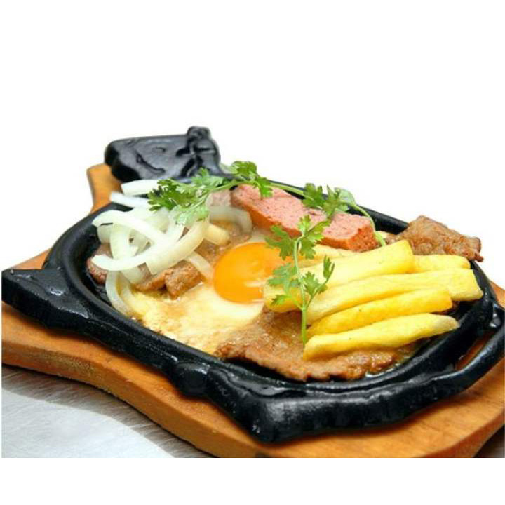 Chảo né gang nhỏ chống dính làm bò bít tết