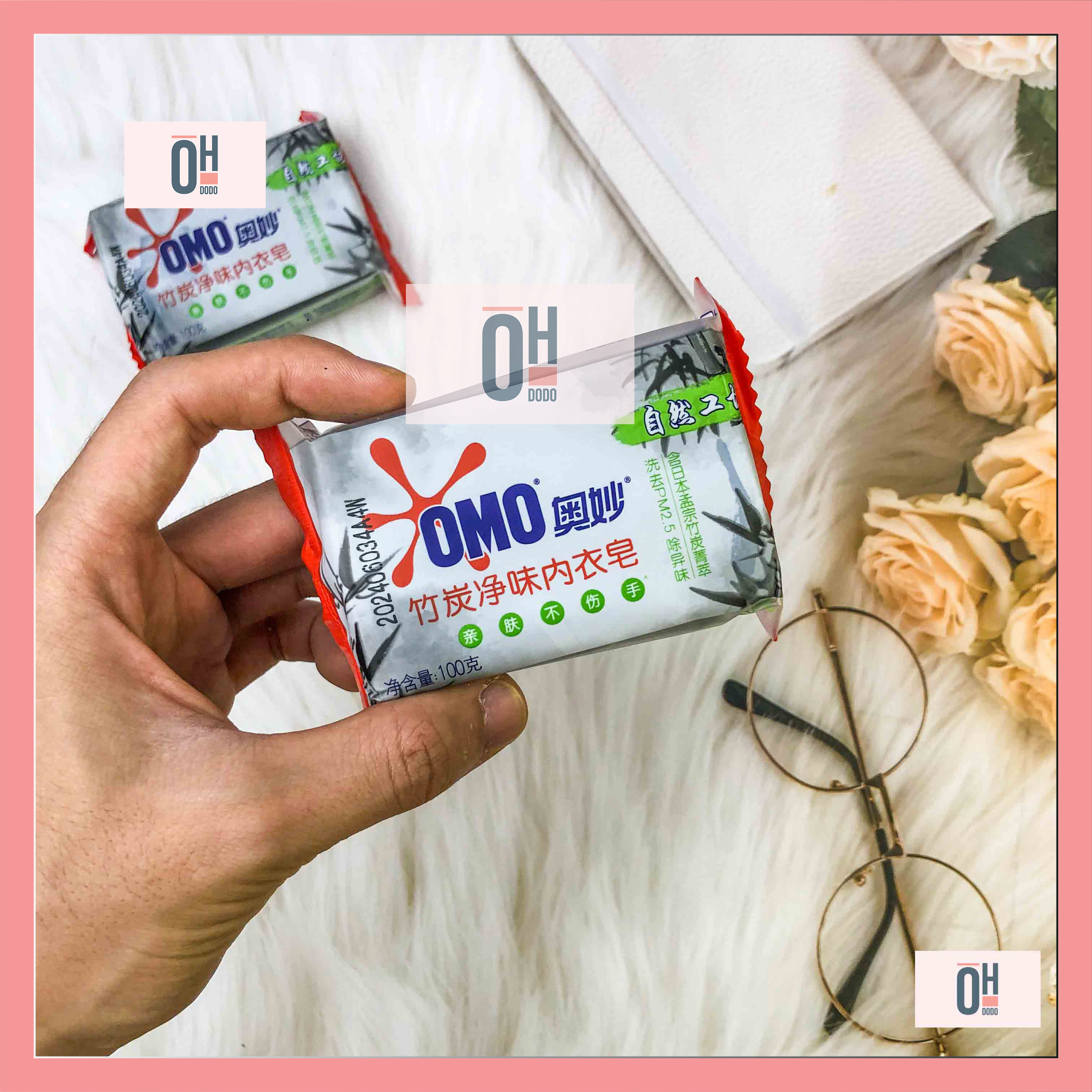 Xà phòng giặt Omo bánh 100g giặt đồ lót đánh bay vết bẩn , vi khuẩn , hương thơm lâu