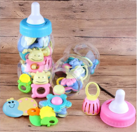 Bộ đồ chơi lục lạc cho bé - Bộ đồ chơi cho bé 1-2 tuổi trong bình sữa