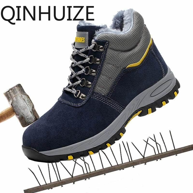 Giày Bảo Hộ Lao Động Cao Cấp QINHUIZE Mùa Đông Giày Lao Động Chống Đâm Thủng Baotou Bằng Thép Cho Nam Giày Bảo Hộ.