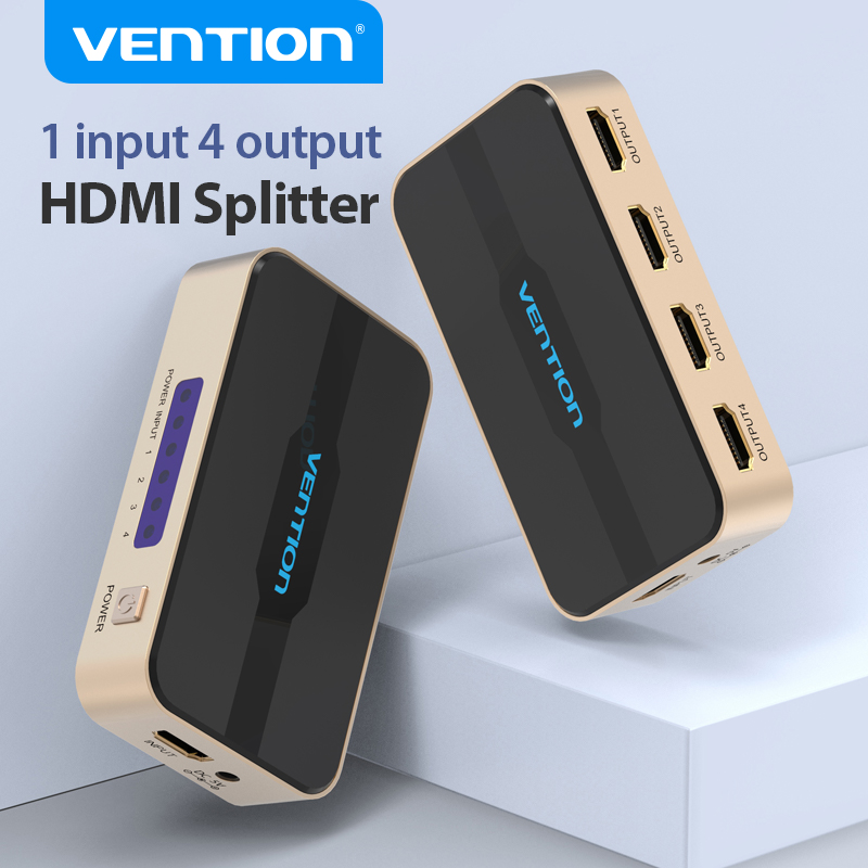 Vention chuyển đổi HDMI 1 in 4 out 4k 60Hz HDMI Splitter cho Desktop Laptop Box PS5 PS4 sang Project