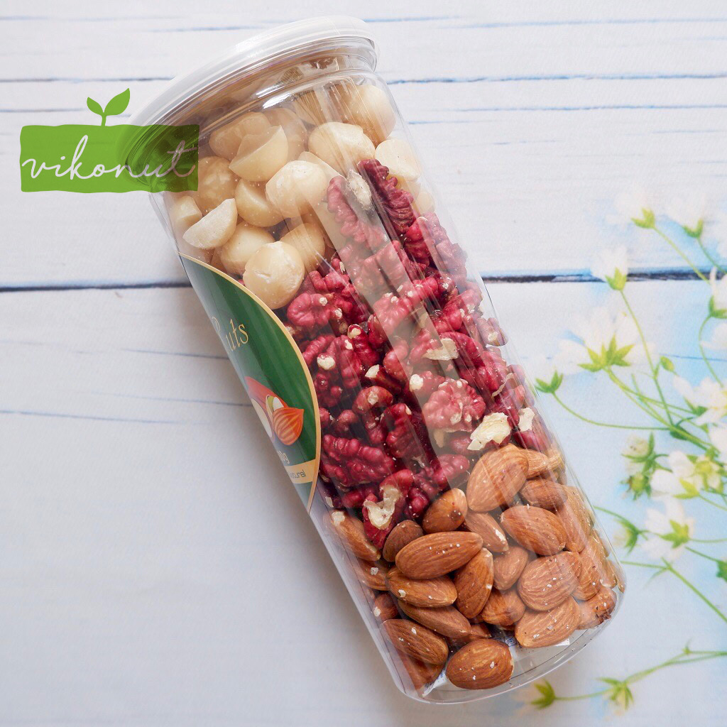 Mix hạt 3 loại nhân Óc chó Đỏ Macca Hạnh nhân