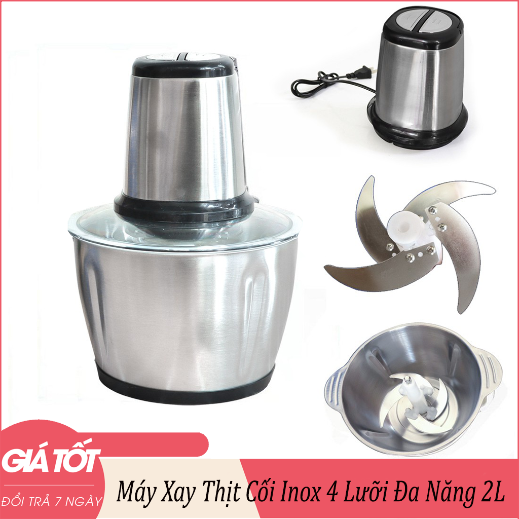 Máy Xay Thịt, Máy Xay Thịt Cối Inox 300W Dung Tích 2L- 3L Công Suất Lớn - Máy xay giò chả mini gia đình, Máy xay sinh tố, Máy xay đa năng , xay nhuyễn chưa từng thấy, hoạt động mạnh mẽ ( BẢO HÀNG 3 THÁNG 1 ĐỎI 1 TRONG VÒNG 7 NGÀY )