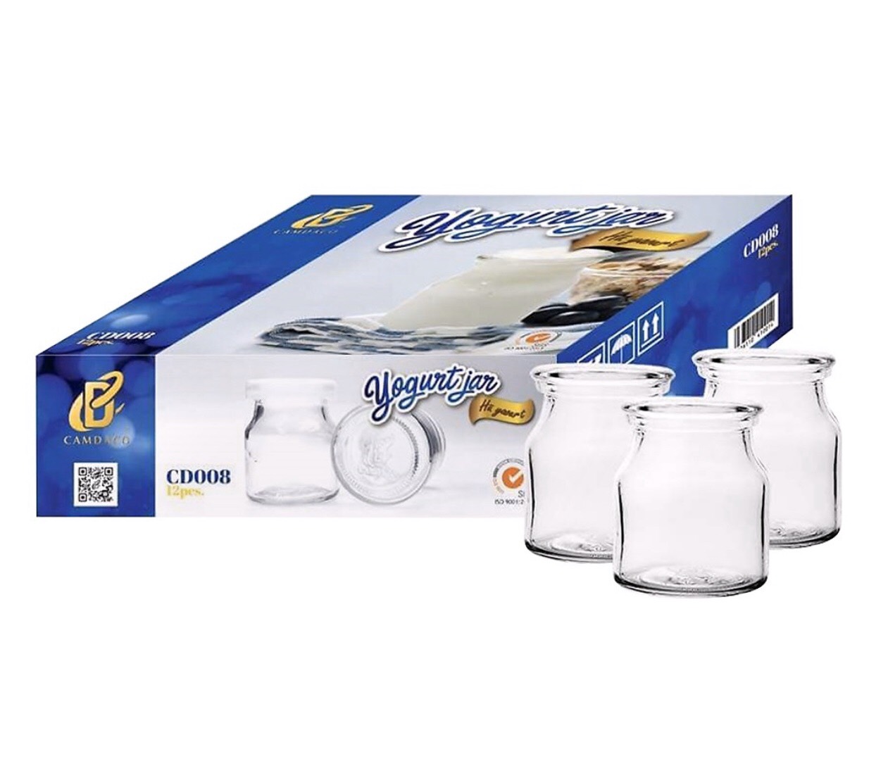 [HCM]Combo 12 hũ sữa chua yogurt thủy tinh camdaco chính hãng