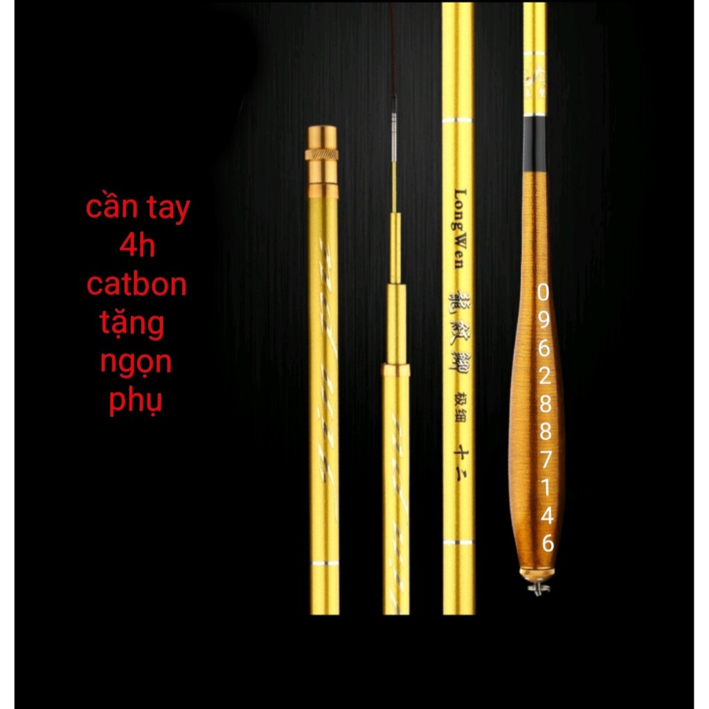 Cần câu tay 4h vàng đồng tặng ngọn phụ - Cam kết bảo hành đổi trả trong 2 tuần đầu