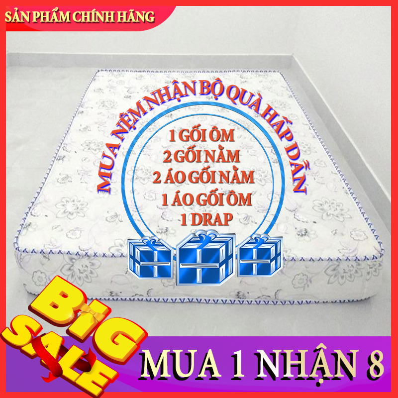 Nệm cao su non tổng hợp 1m8 x 2m x 10CM CAO CẤP GIÁ TẠI KHO-TẶNG QUÀ 8 MÓN
