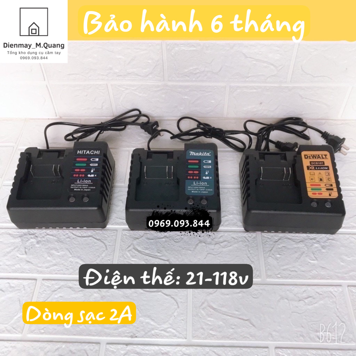 [FREE SHIP] Bộ sạc nhanh Makita, Hitachi, Dewalt cao cấp dùng cho máy siết bulong, khoan pin cầm tay