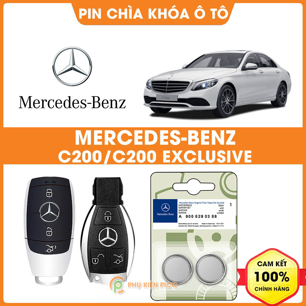 Pin chìa khóa ô tô Mercedes C200 Exclusive chính hãng Mercedes sản xuất tại Indonesia 3V Panasonic