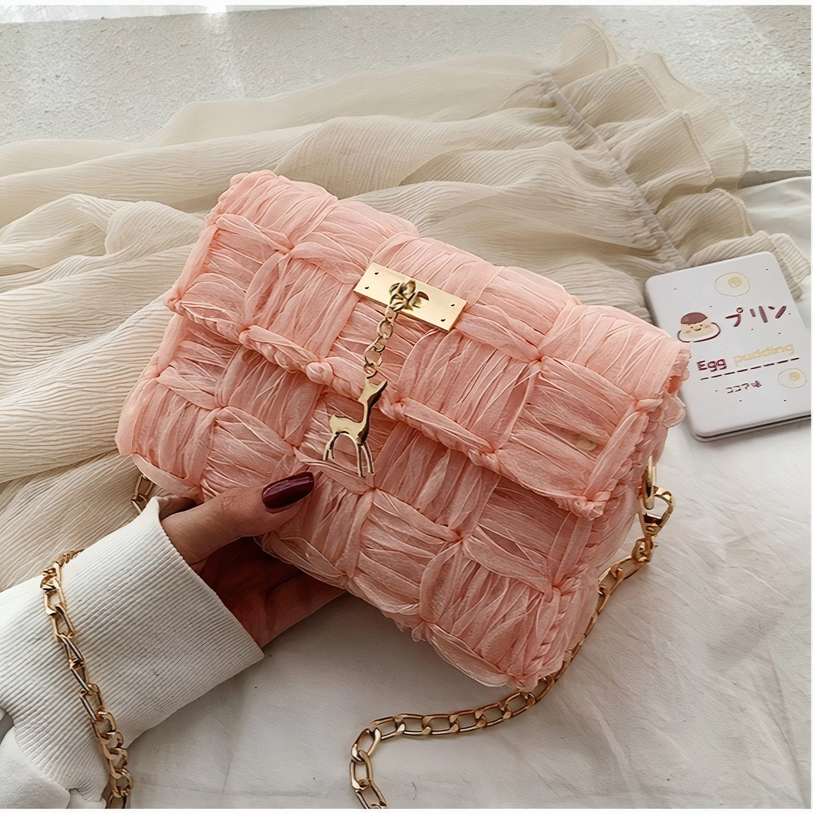 Túi handmade tự đan đeo chéo ruy băng thời trang - Phụ kiện đan túi HAVAKI