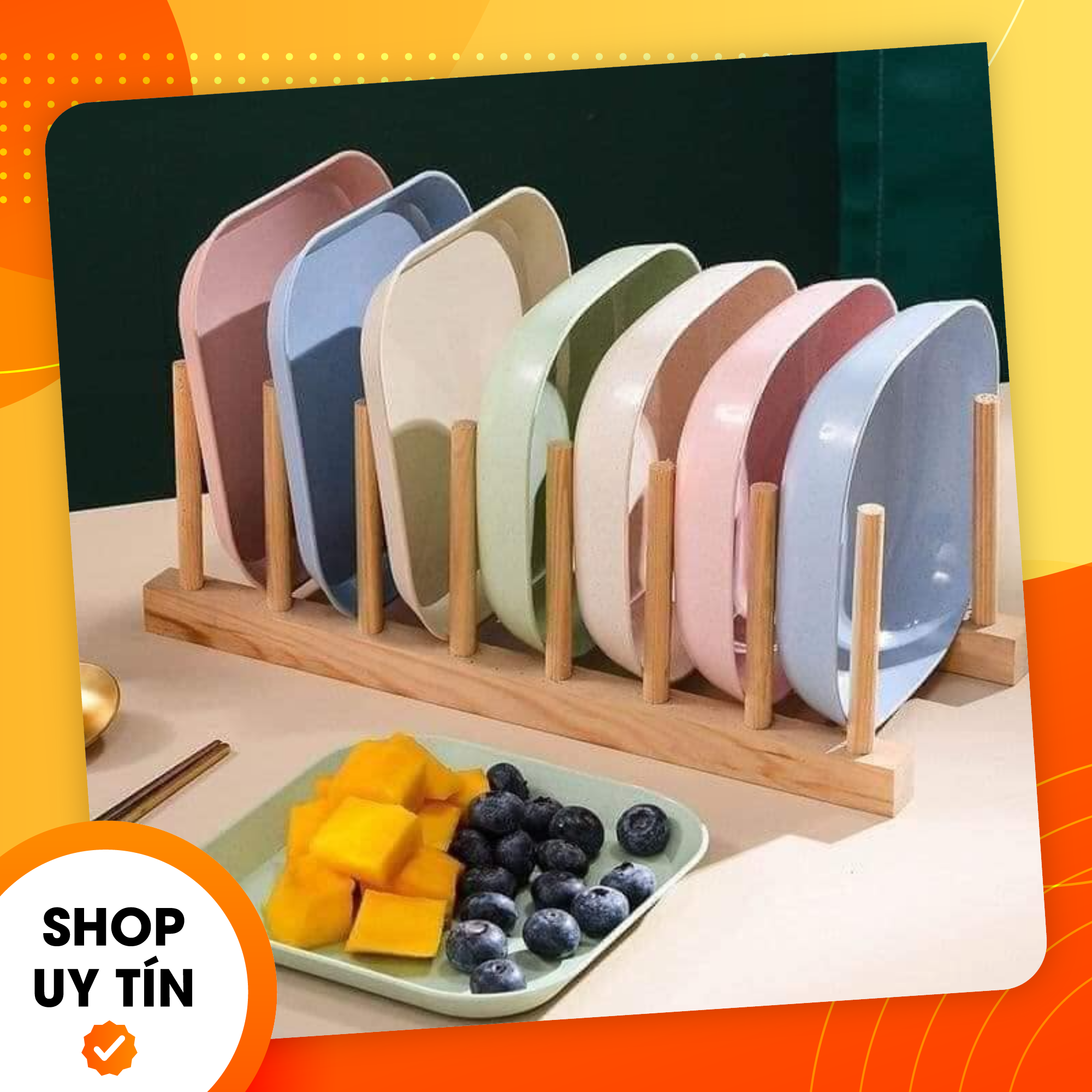 Sét 8 Chiếc Đĩa Lúa Mạch, Chất Liệu Nhựa Lúa Mạch Sinh Học An Toàn, KT 14,3cm, Mix Đủ Màu, TGTI36