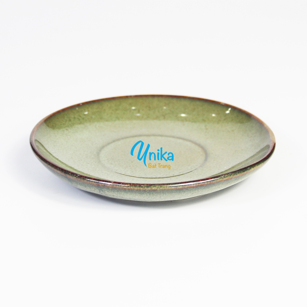 Đĩa lót cốc men rêu 2 size - Đĩa lót ly men rêu 2 kích thước - Đĩa lót ly gốm sứ Bát Tràng - Saucer