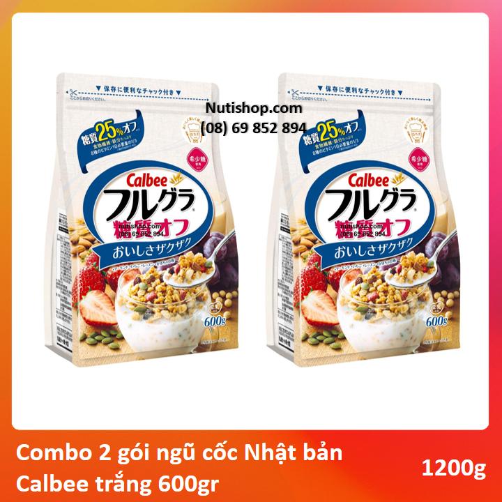 Combo 2 gói ngũ cốc trắng calbee nhật bản 600 g