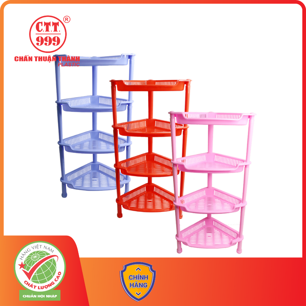 Kệ góc nhỏ 4 tầng 68 x 35 x 25 cm Chấn Thuận Thành để nhà tắm, nhà bếp, phòng khách, tiện lợi, có thể tháo rời - hàng Việt Nam chất lượng cao (KG4T20-N)