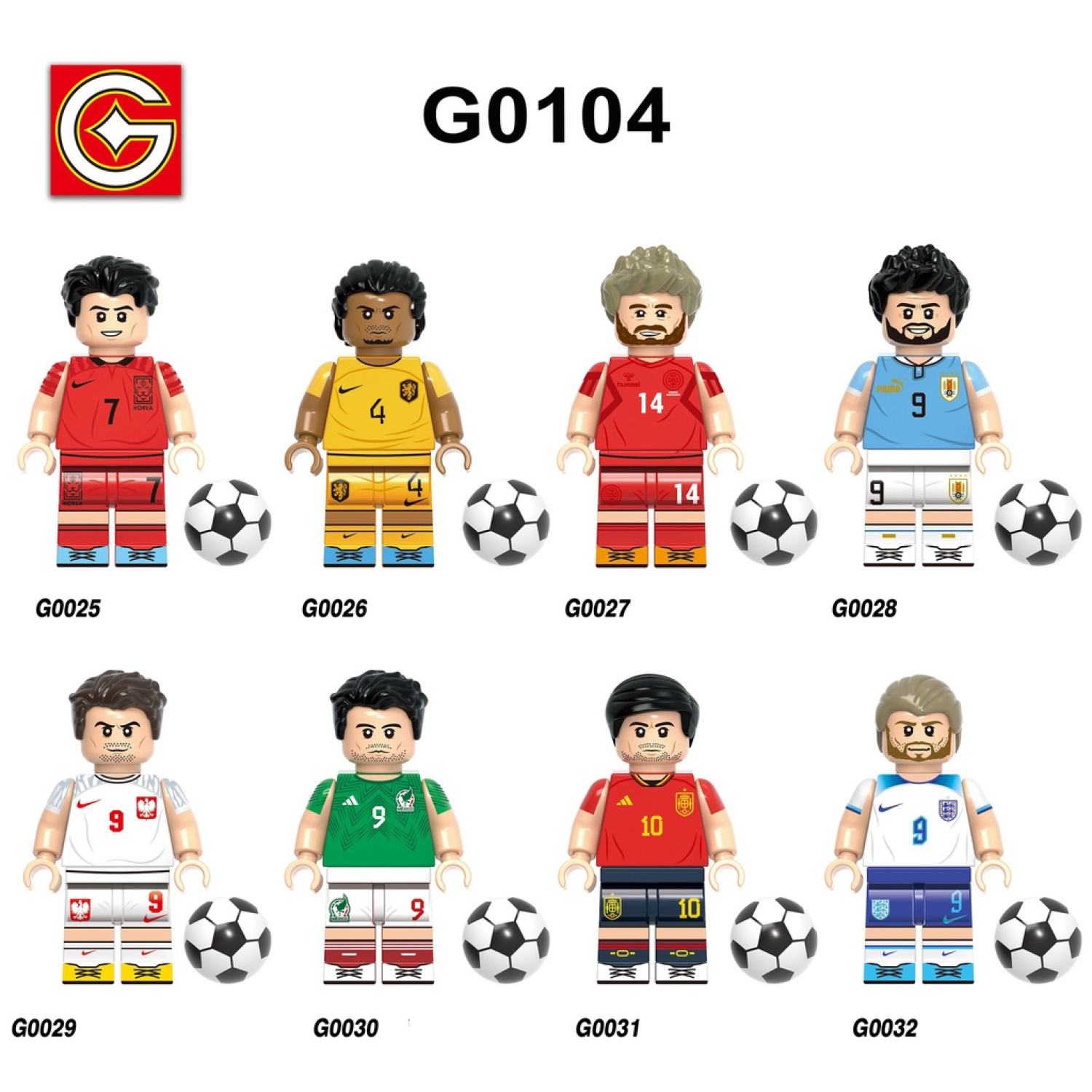 minifigures các mẫu nhân vật cầu thủ bóng đá nổi tiếng messi ronaldo g0103 2
