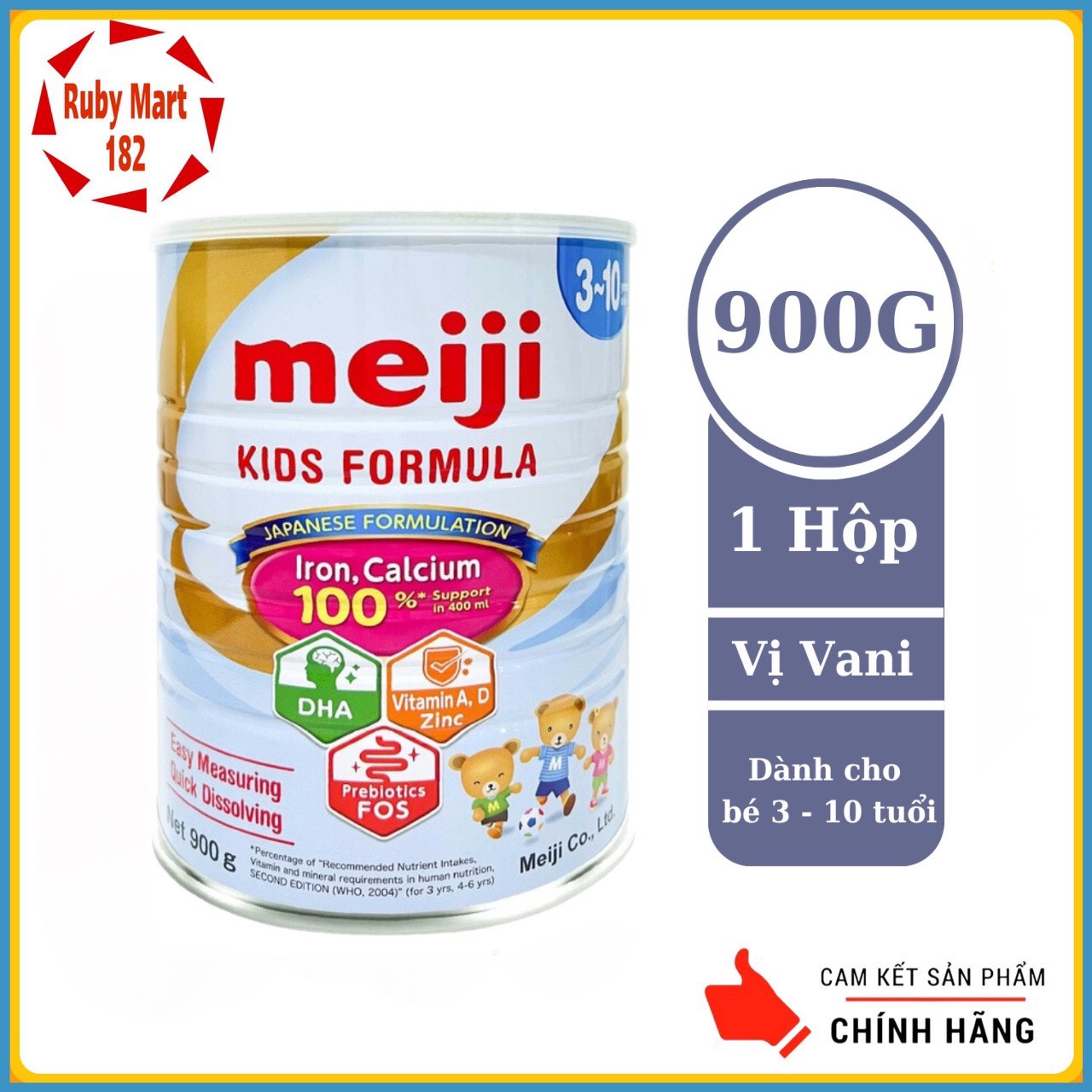 [Date 10.2024] Sữa Bột Meiji Nhập Khẩu Cho Bé 3 -10 Tuổi Lon 900g