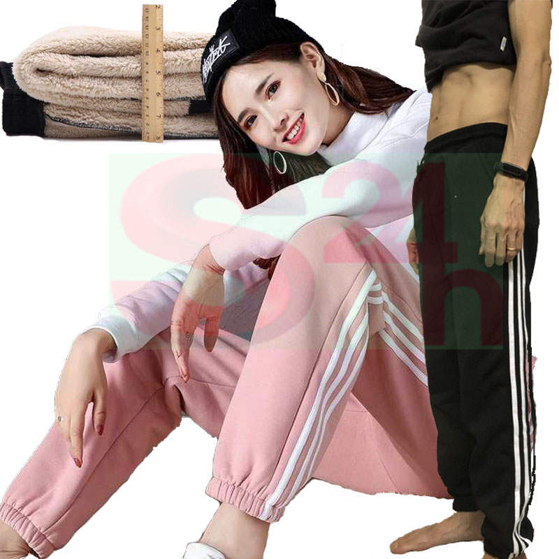 Quần thể thao lót lông nữ nam - quần nỉ lót lông giữ ấm nam nữ