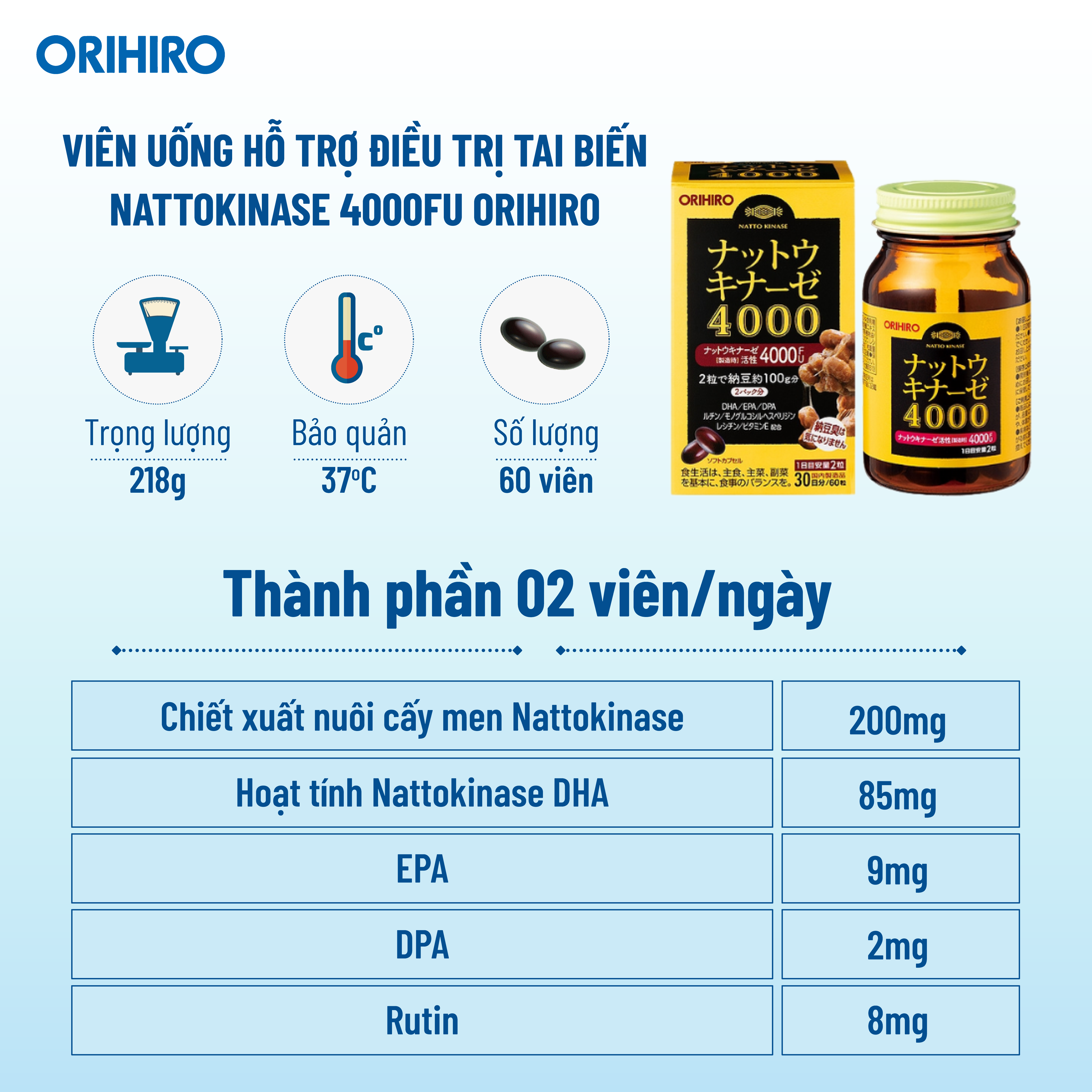 Viên Uống 4000 FU Orihiro 60 Viên