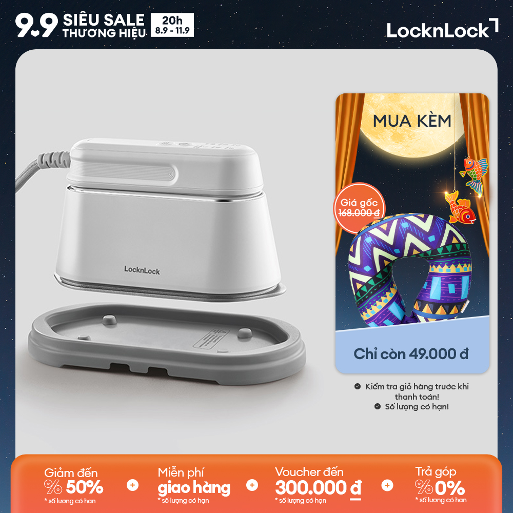 Bàn ủi hơi nước 2 trong 1 LocknLock 2 in 1 steam iron 100ml - Màu trắng ENI262WHT