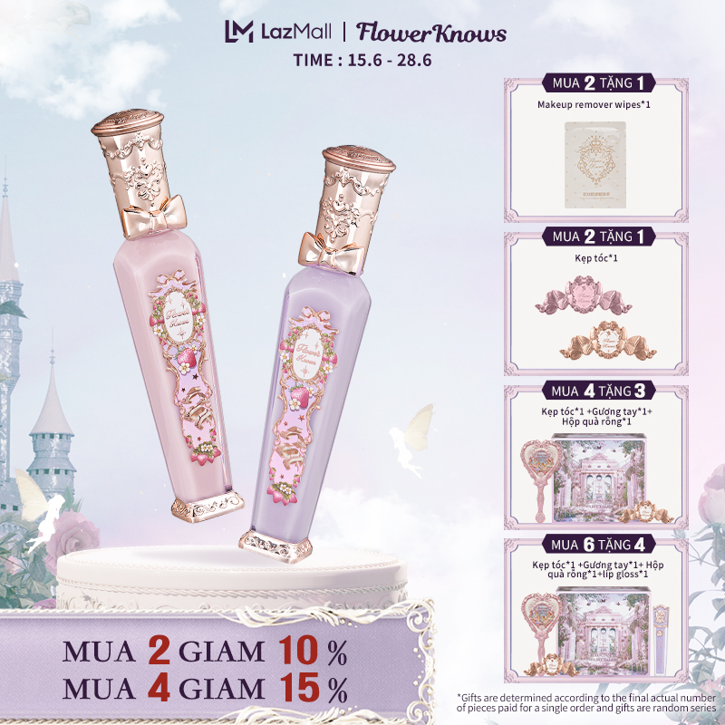 Flower Knows Strawberry Rococo Series Glowy Lipgloss
