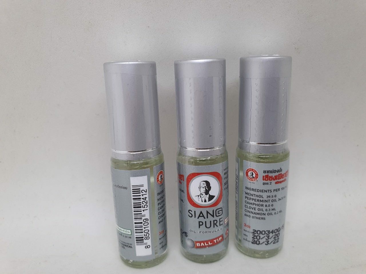Dầu gió lăn Siang Pure Oil Ball Tip ông già Thái Lan 3cc