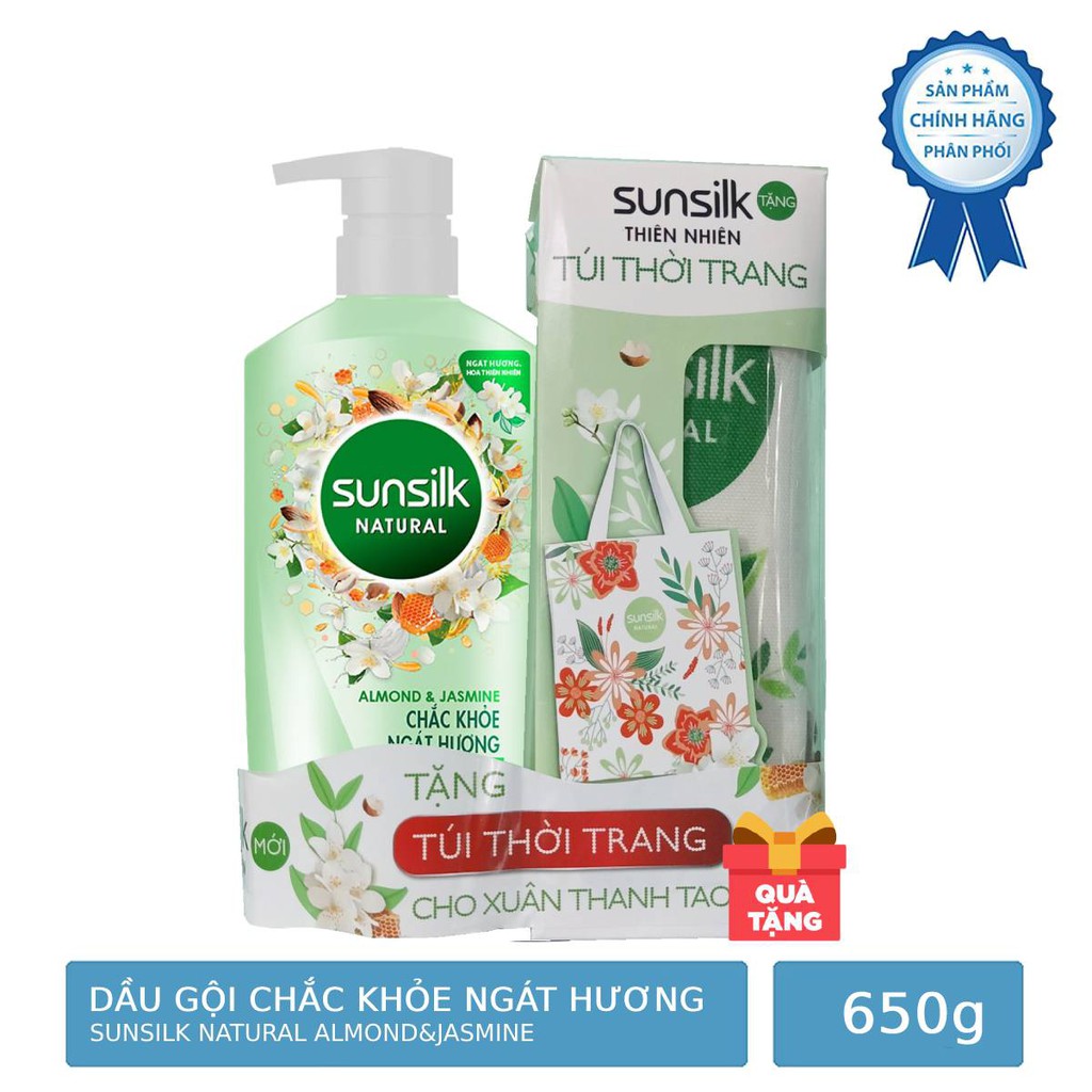 Dầu gội Sunsilk Chắc Khỏe Ngát Hương 650g tặng túi thời trang