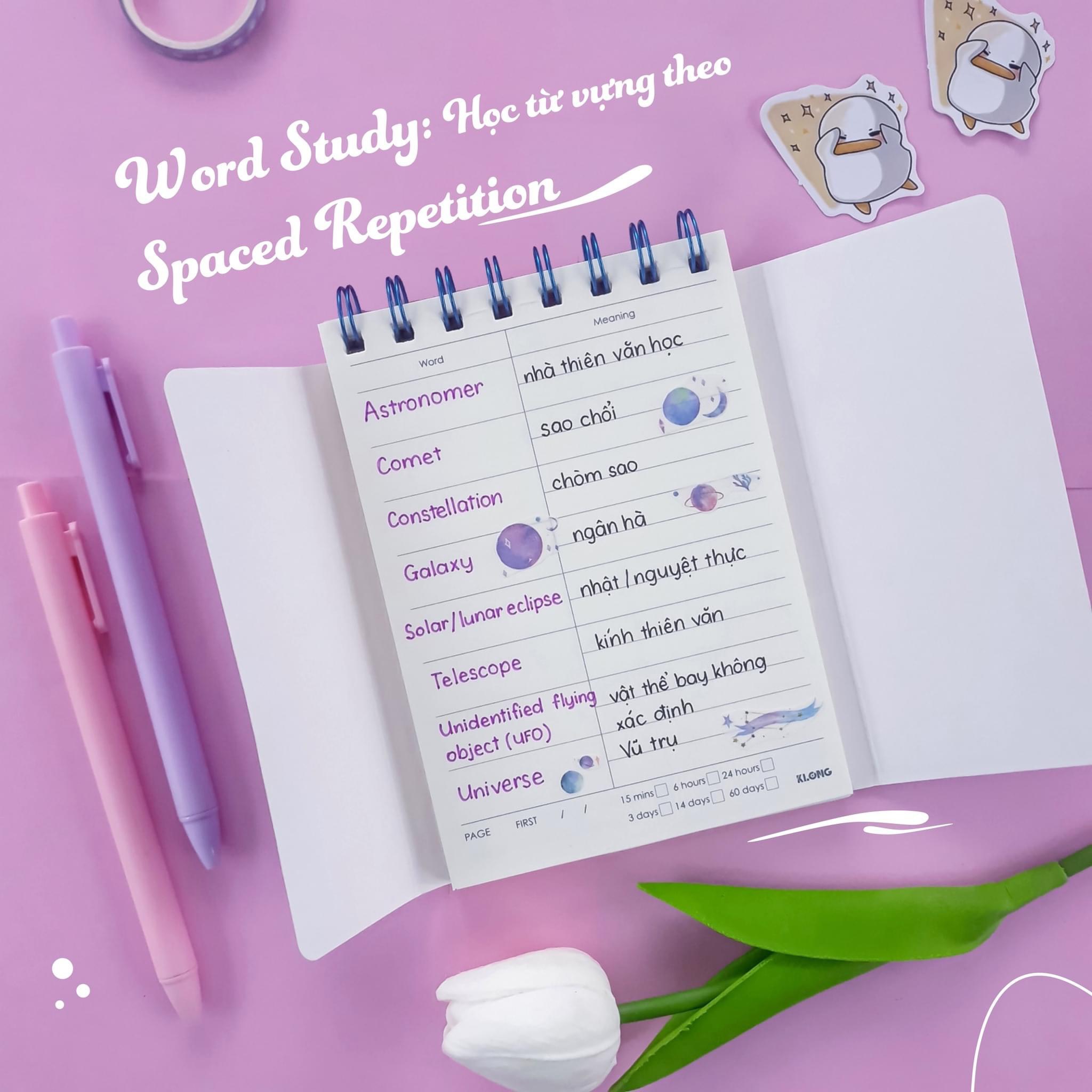 Klong sổ học từ vựng word study a6 - 120trang