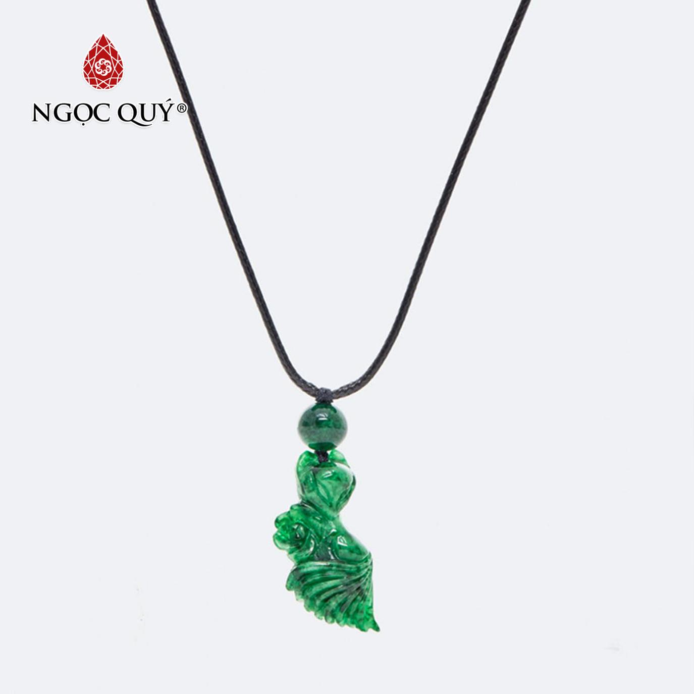 Mặt dây chuyền đá cẩm thạch sơn thủy hồ ly 9 đuôi mệnh hỏa mộc - ngọc quý gemstones