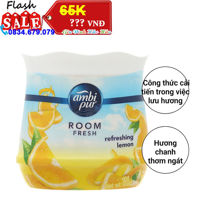 Sáp thơm cao cấp ambi pur của p&g - hương chanh thơm ngát - hộp 180g
