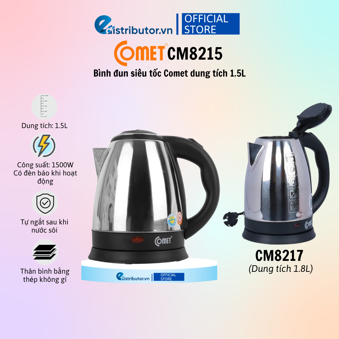 Bình đun siêu tốc comet cm8215 - cm8217 - hàng chính hãng