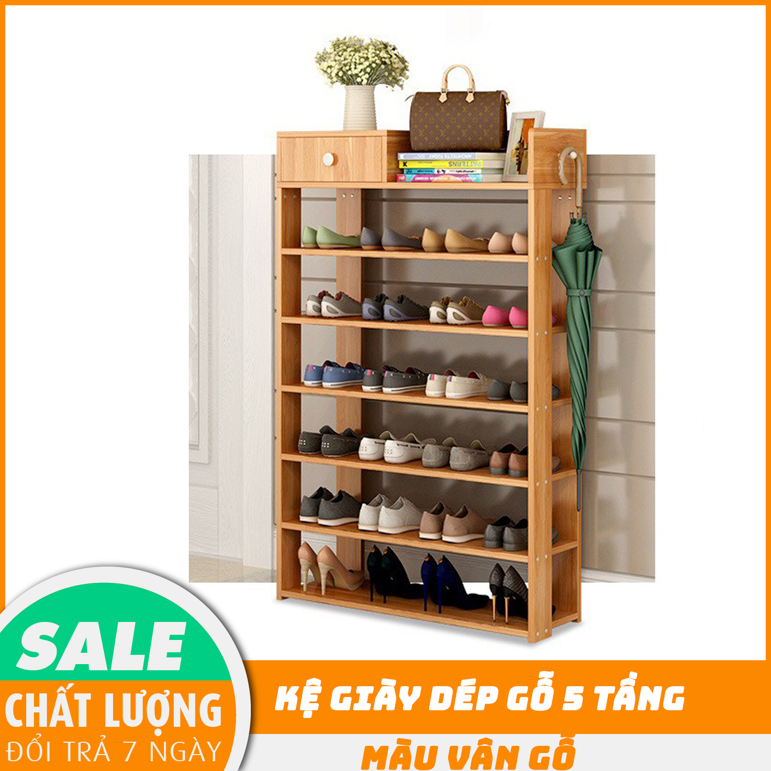 ( Hàng VNXK) Kệ giày dép gỗ 5 tầng, kệ giày dép gỗ, giá để giày dép, giá giày dép gỗ - 1 ĐỔI 1 TRONG 7 NGÀY