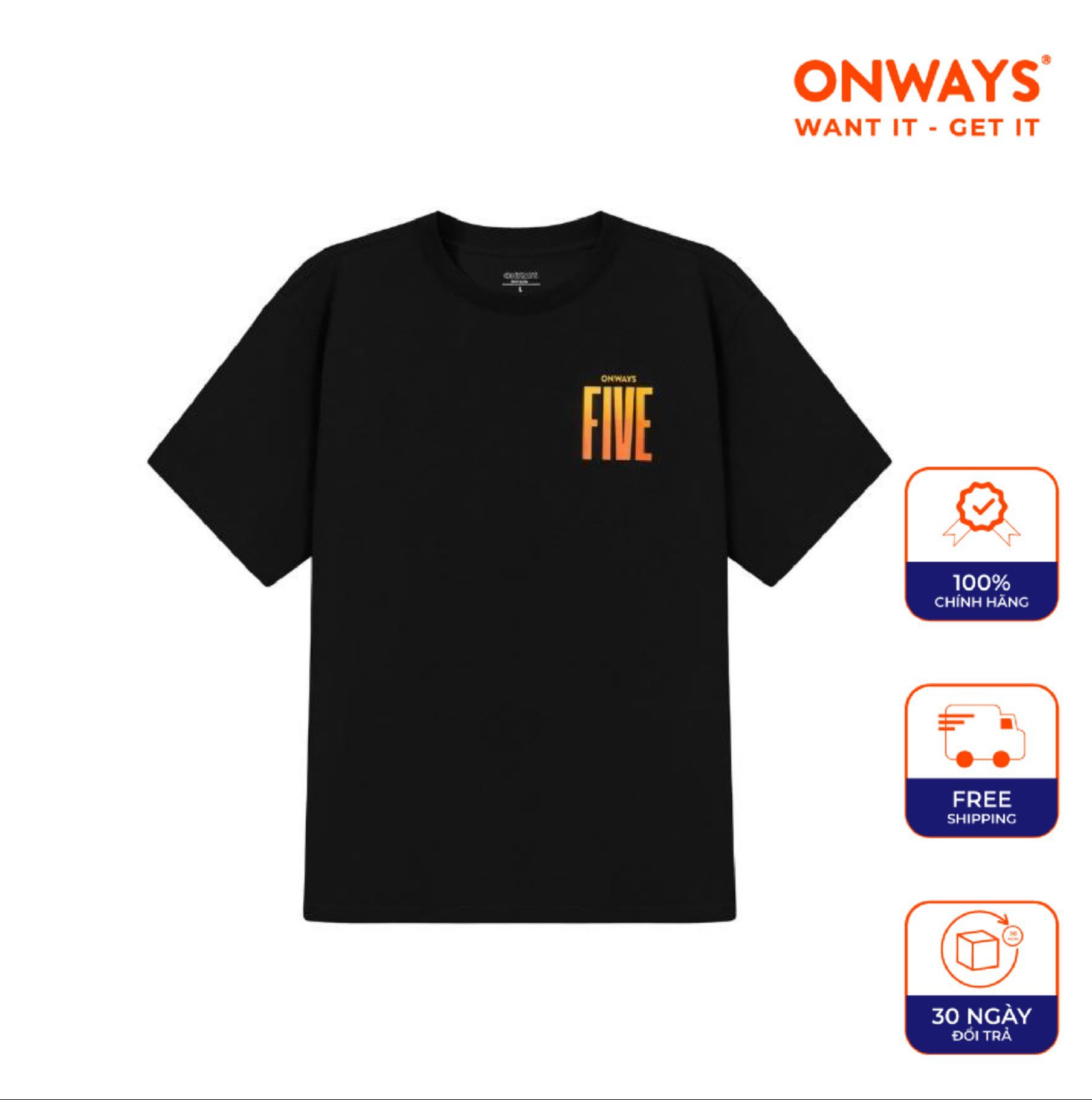 ONWAYS Áo Thun Thể Thao Trẻ Em 100% Cotton, Thấm Hút Mồ Hôi Tốt, Thoáng Mát FIVE GRAPHIC T-SHIRT KID