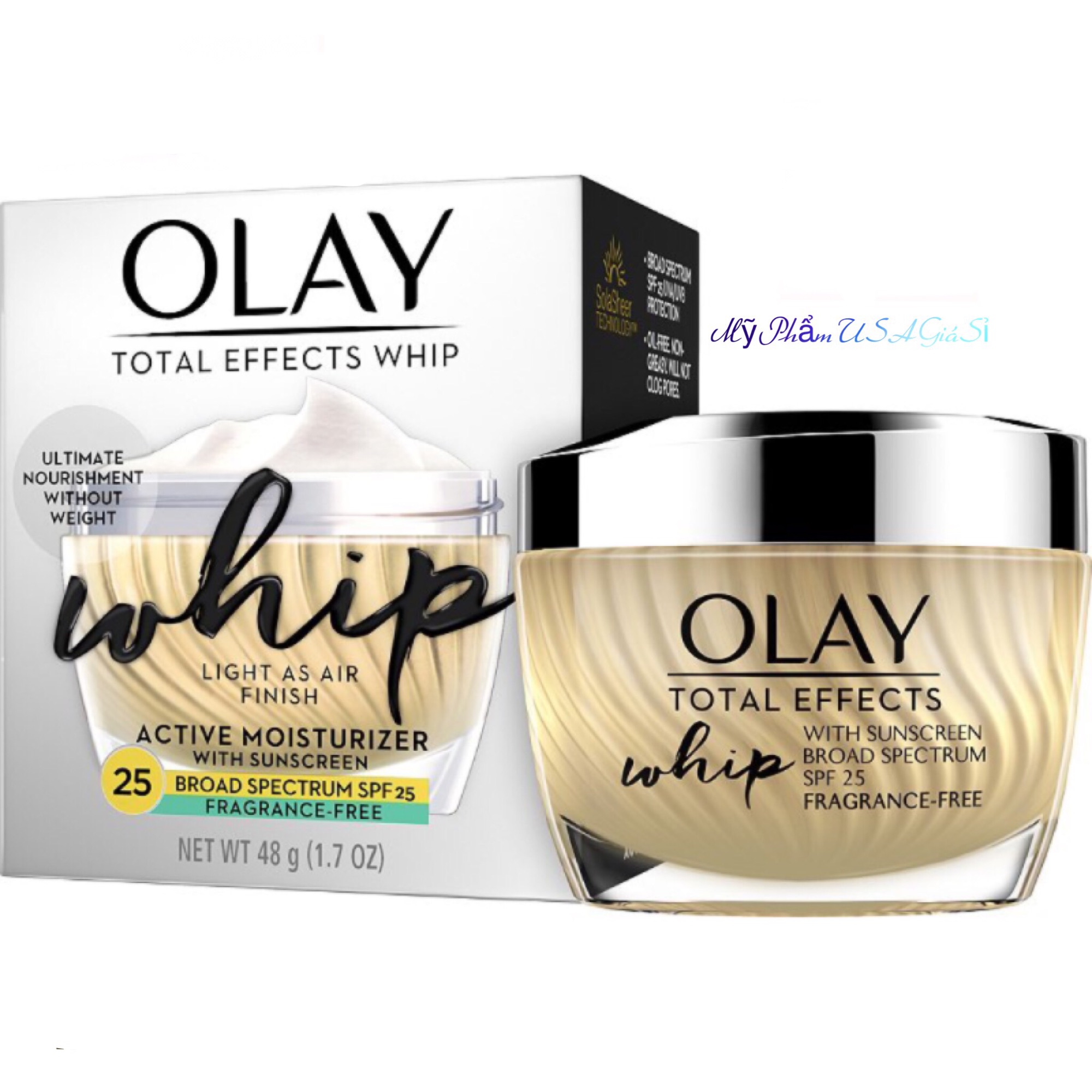 Kem dưỡng da Olay Total Effects Whip Active Moisturize SPF25 Fragrance-free