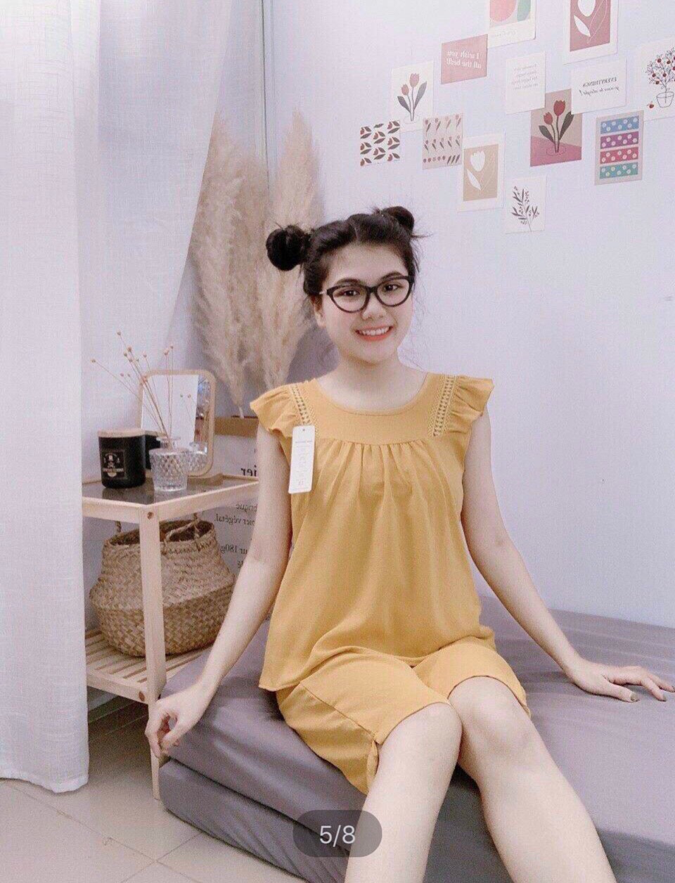 Đồ bộ lửng vải lụa màu siêu mềm mát không nhăn dễ thương thời trang